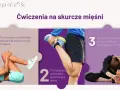 Ćwiczenia na skurcze mięśni: leżąc, podciągnij nogę do tułowia, przyciągnij stopę do pośladka, a potem wyprostuj nogi i pochyl się do przodu.