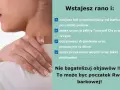 Kobieta z bólem barku, odczuwająca mrowienie i drętwienie ręki. To mogą być objawy rwy barkowej. Leczenie jest ważne.