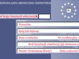 Europejska Karta Ubezpieczenia Zdrowotnego, potwierdzająca przynależność do NFZ. Zawiera dane osobowe i numer identyfikacyjny.