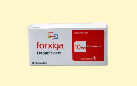 Opakowanie leku Forxiga (dapagliflozyna) 10 mg, 98 tabletek.