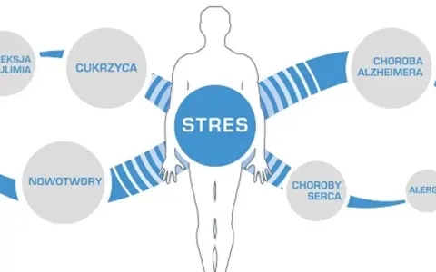 Stres jako źródło chorób cywilizacyjnych: cukrzyca, nowotwory, choroby serca, alergie, otyłość, choroba Alzheimera, anoreksja, bulimia, hipowitaminoza.