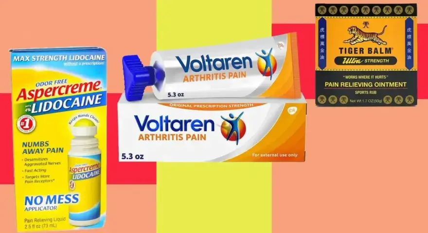 Maść na wodę w kolanie: Aspercreme Lidocaine, Voltaren i Tiger Balm to środki łagodzące ból.