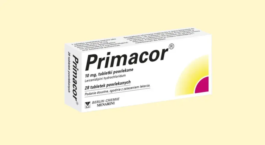 Primacor, nowy lek na niewydolność serca, w opakowaniu 28 tabletek powlekanych.