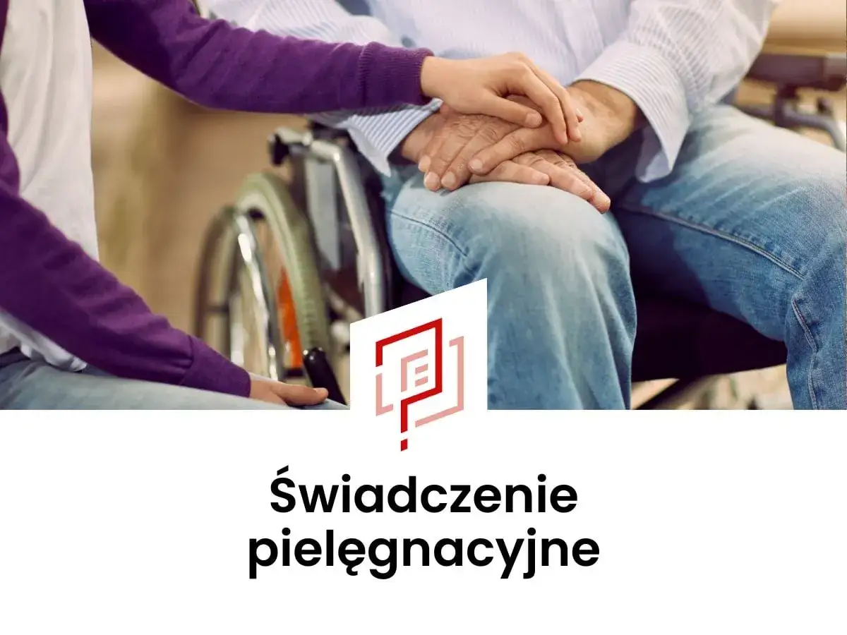 Dłonie młodej osoby i starszego mężczyzny w wózku inwalidzkim. Czy świadczenie pielęgnacyjne wlicza się do lat pracy?