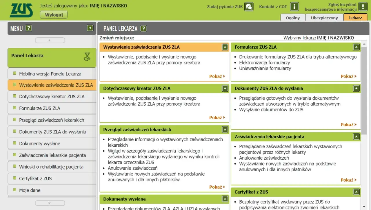 Panel lekarza ZUS: wystawianie i przegląd zaświadczeń lekarskich. Ile można być na zwolnieniu lekarskim od psychiatry? System nie odpowiada.